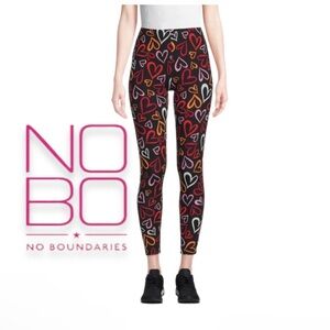 ⤵️🆕 No Boundaries Juniors Knit Ankle Leggings Multi Colored Heart